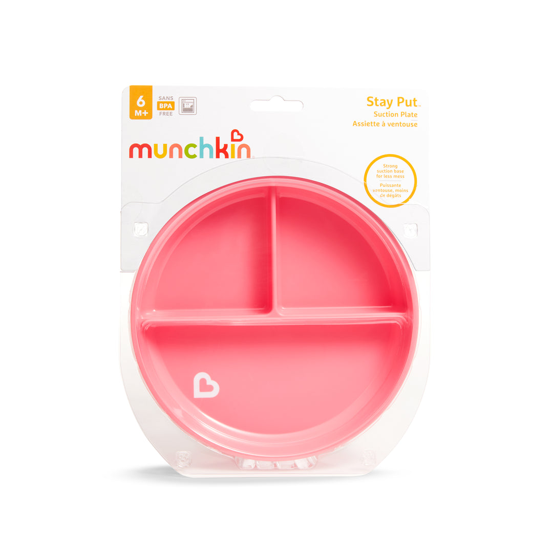 Munchkin Stay Put Suction Baby Plate 1PK Randomly Selected Assorted Colours