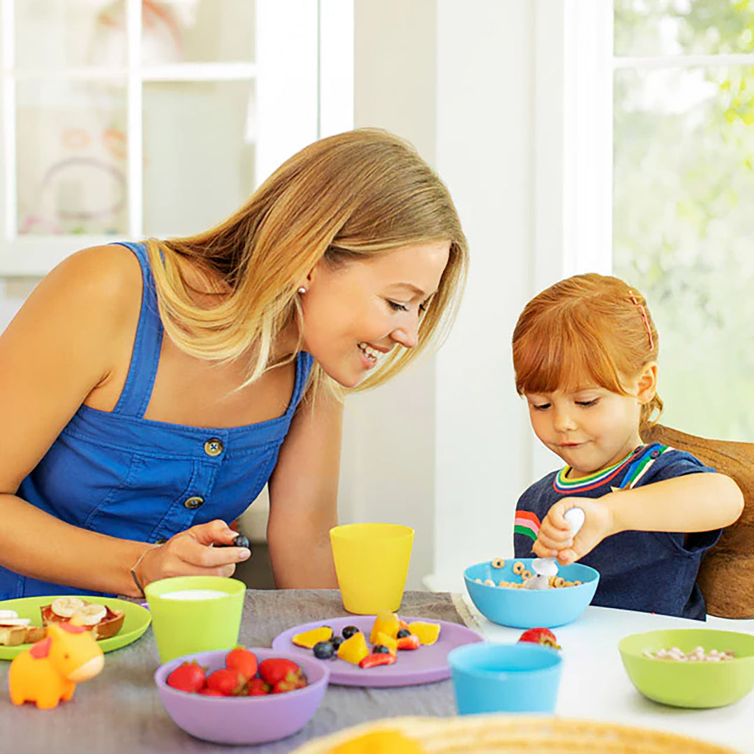 Munchkin Multi Kids Feeding Plates Stackable & Perfectly Sized For High Chairs - 4 Pack