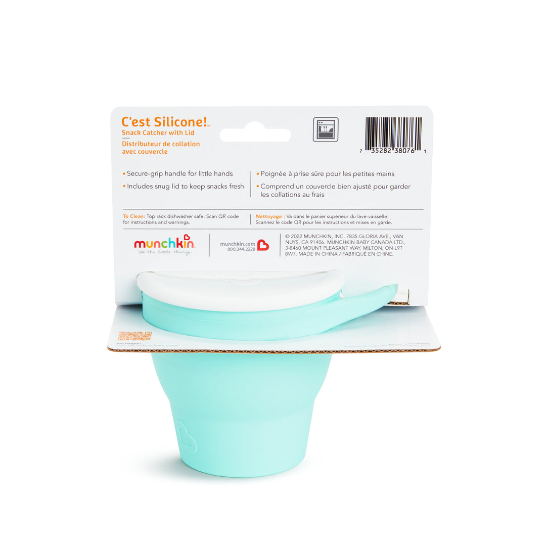 Munchkin Spill-proof Toddler Snack Catcher Container With Soft Flaps - Mint
