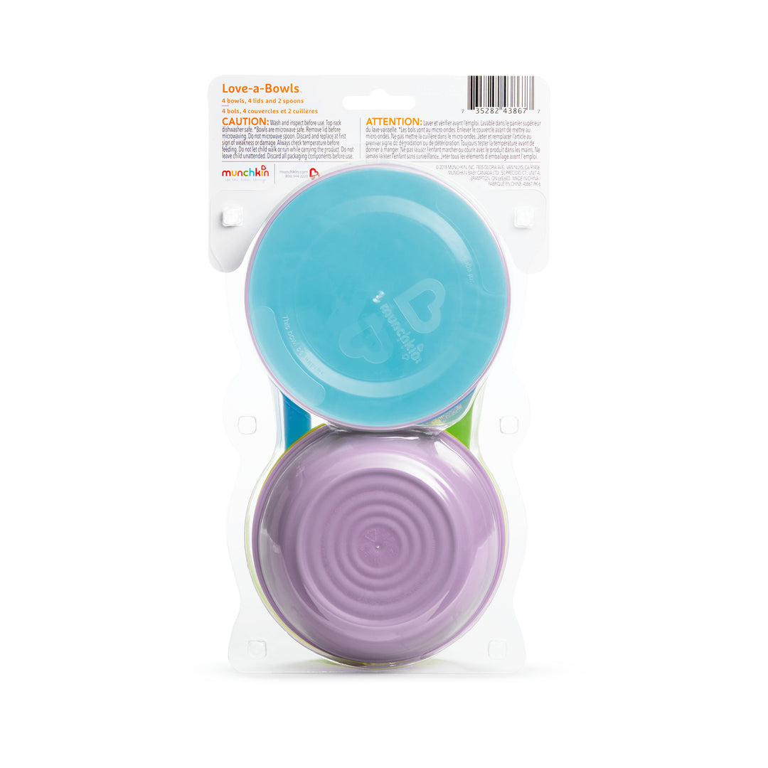 Munchkin Spill Leak And Break Proof Love-a-Bowls With Easy-to-grip Side 10 Piece Set