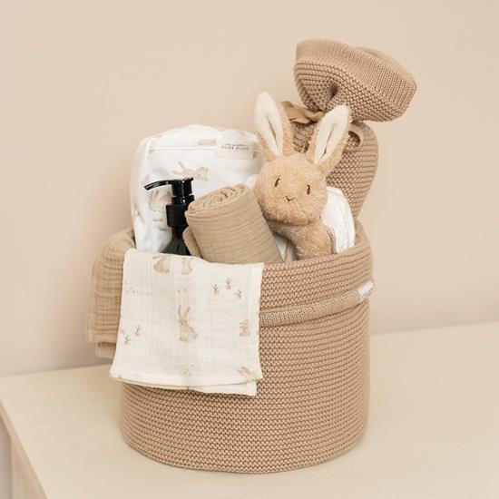 Little Dutch Knitted Storage Basket Nursery Organiser - Small - Beige