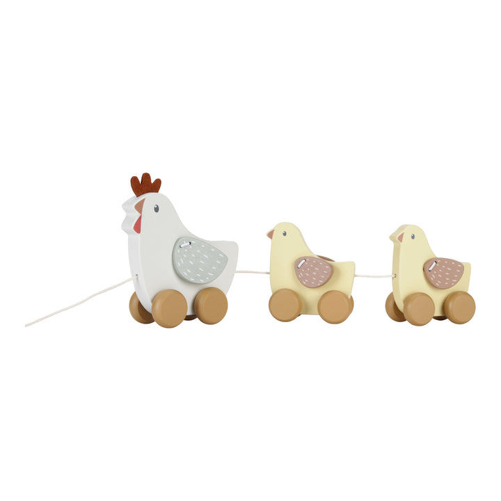 Little Dutch Little Farm Pull Along Wooden Chickens