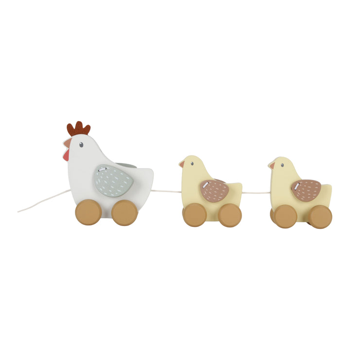 Little Dutch Little Farm Pull Along Wooden Chickens