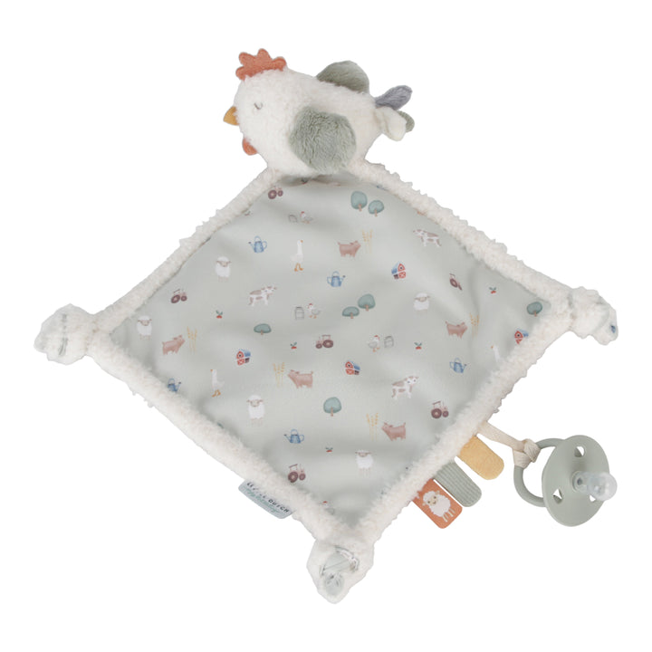 Little Dutch Little Farm Cuddle Cloth Chicken Baby Plush Comforter